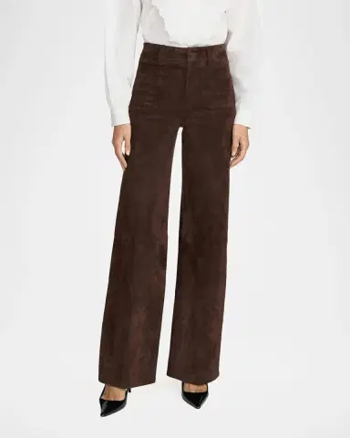 Frame Suede Slim Wide-Leg Pants | Thumbnail 4