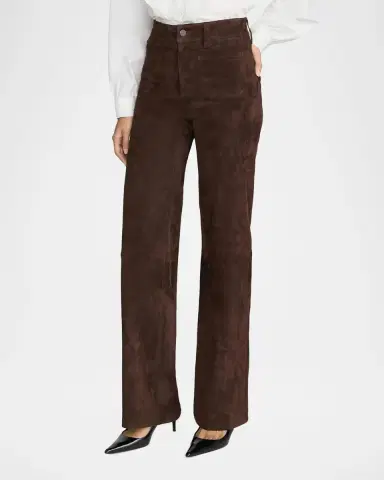 Frame Suede Slim Wide-Leg Pants | Thumbnail 6