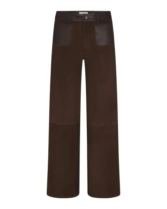 Frame Suede Slim Wide-Leg Pants