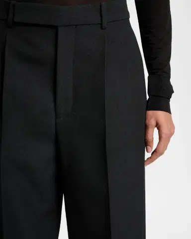 Saint Laurent Wool Grain De Poudre Straight-Leg Trousers | Thumbnail 5