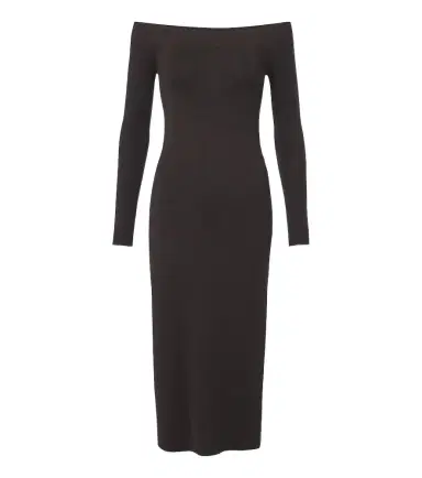 Tom Ford Off-shoulder wool and silk midi dress | Thumbnail 1