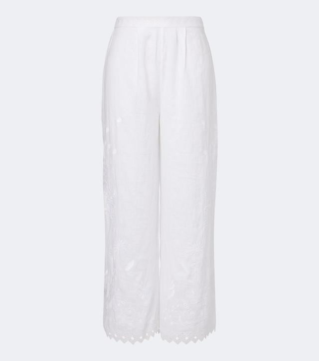 Eres Albatre embroidered linen wide-leg pants