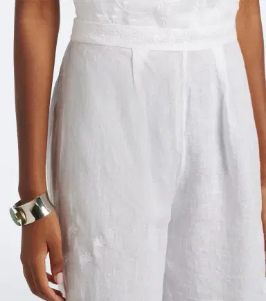 Eres Albatre embroidered linen wide-leg pants | Thumbnail 5