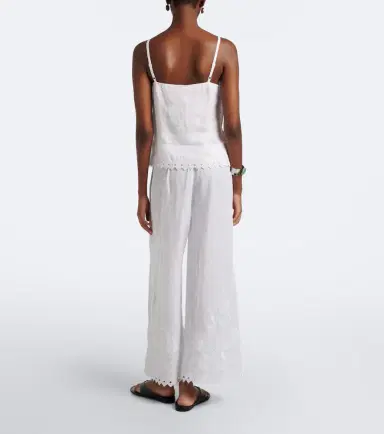 Eres Albatre embroidered linen wide-leg pants | Thumbnail 6