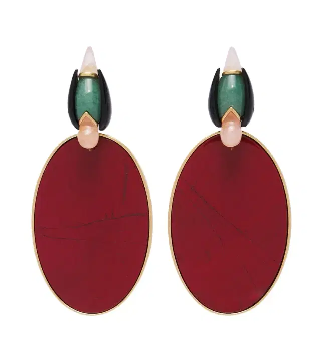 16kt gold-plated embellished drop earrings
