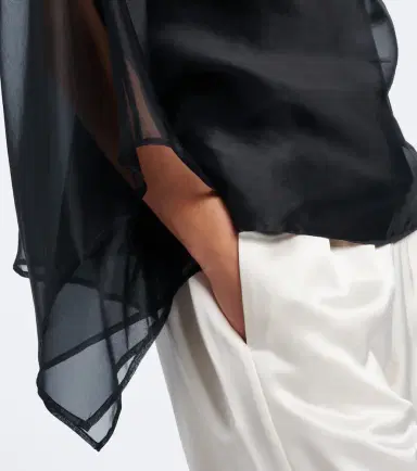 Staud Fia draped silk organza top | Thumbnail 3