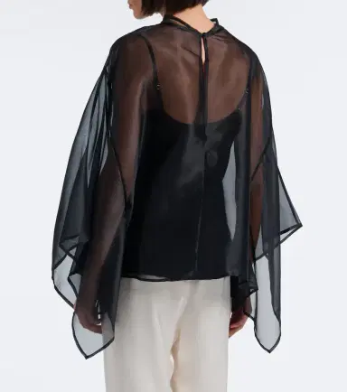 Staud Fia draped silk organza top | Thumbnail 4