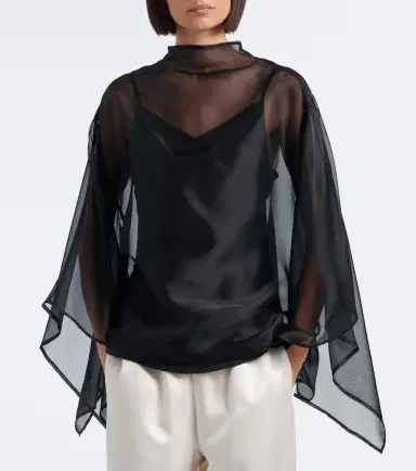 Staud Fia draped silk organza top | Thumbnail 5