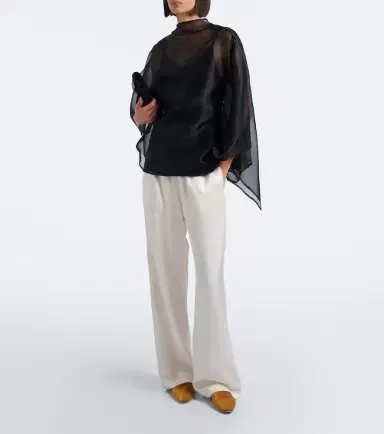 Staud Fia draped silk organza top | Thumbnail 6
