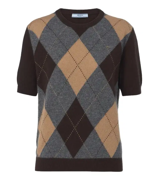 Prada Argyle cashmere sweater