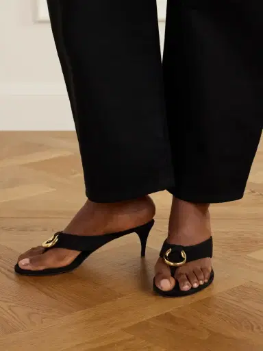 Alaïa Infra 55 Embellished Suede Thong Sandals | Thumbnail 2