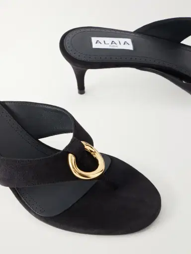 Alaïa Infra 55 Embellished Suede Thong Sandals | Thumbnail 5