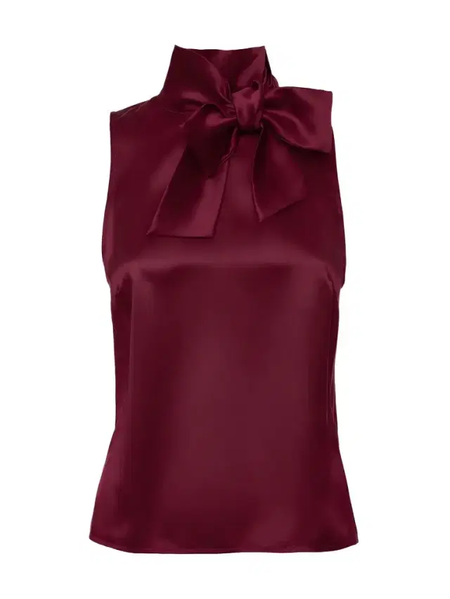 Loretta Caponi Diaspro Satin Tie-Neck Top