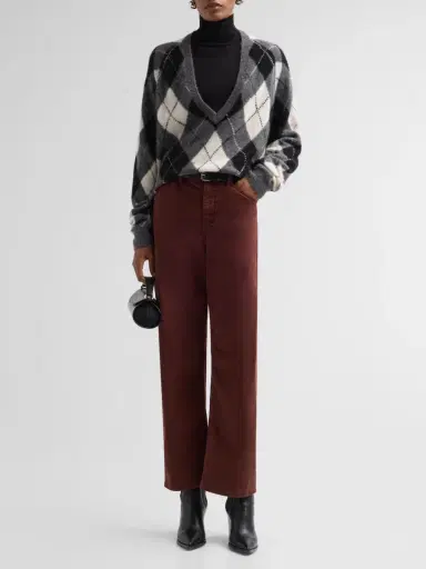 Nili Lotan Women's Feron Argyle Cashmere-Silk Sweater | Thumbnail 2