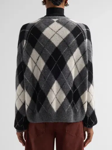 Nili Lotan Women's Feron Argyle Cashmere-Silk Sweater | Thumbnail 3