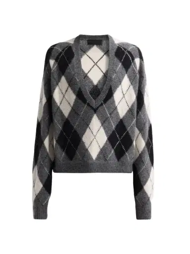 Nili Lotan Women's Feron Argyle Cashmere-Silk Sweater | Thumbnail 1