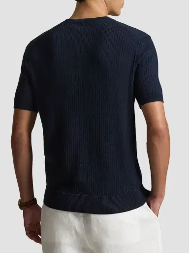 Polo Ralph Lauren Men's Houndstooth Cotton Interlock Short-Sleeve Polo Shirt | Thumbnail 3