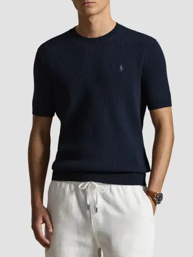 Polo Ralph Lauren Men's Houndstooth Cotton Interlock Short-Sleeve Polo Shirt | Thumbnail 4