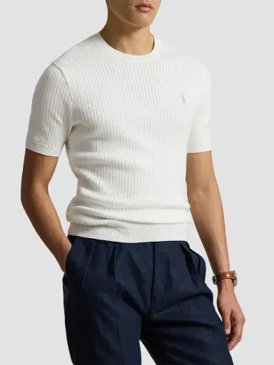 Polo Ralph Lauren Men's Houndstooth Cotton Interlock Short-Sleeve Polo Shirt | Thumbnail 4