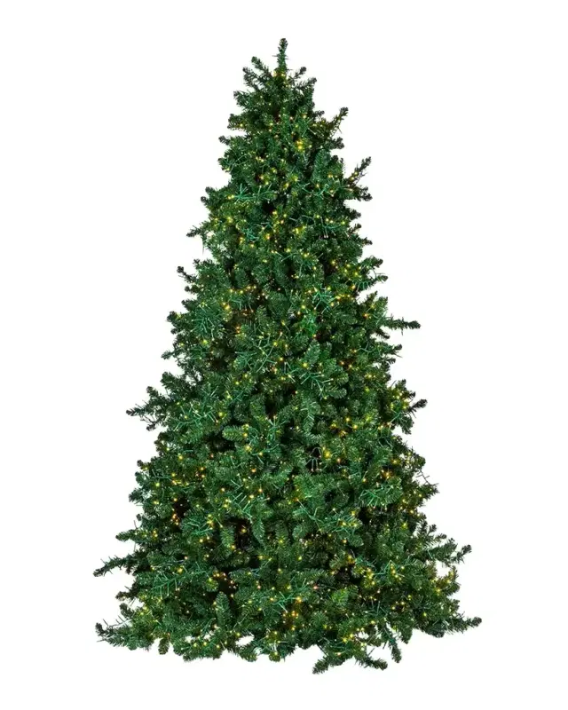 Barcana Royal Majestic Pine Pre-Lit Christmas Tree w/ Cluster Warm White LED Lights, 7.5 '