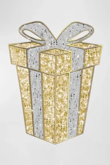 Barcana 2D Gift Box Outdoor Decoration with LED Lights, 36" | Thumbnail 2