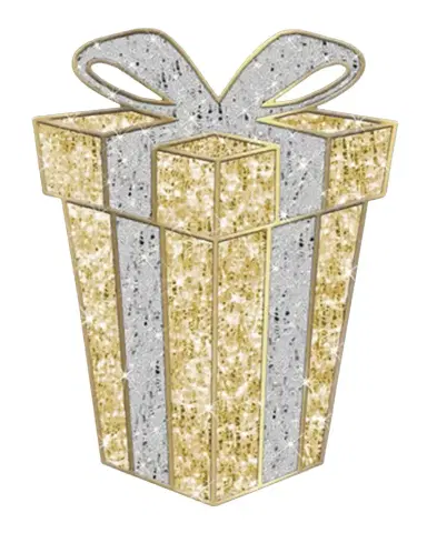Barcana 2D Gift Box Outdoor Decoration with LED Lights, 36" | Thumbnail 1