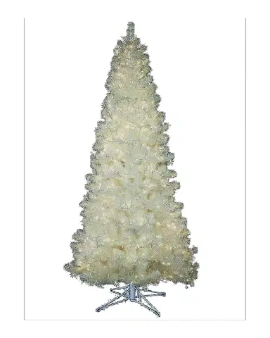 Barcana 9 ' White Iridescent Pre-Lit Christmas Tree with 8 Light Functions | Thumbnail 3