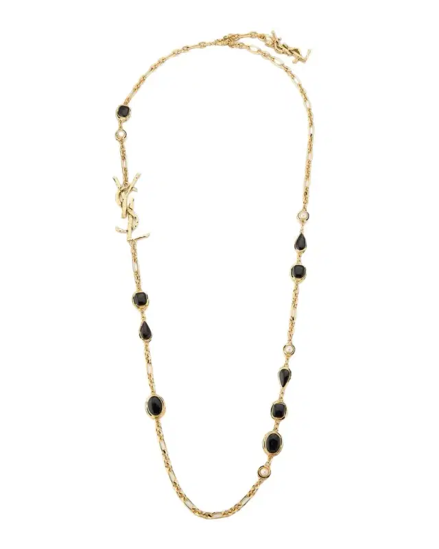 Saint Laurent YSL Cabochon Station Necklace