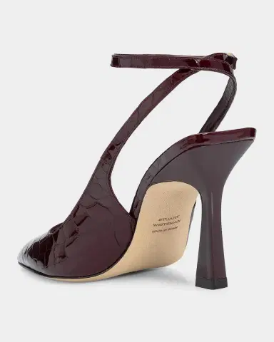 Stuart Weitzman 85mm Vinnie Patent Leather Ankle-Strap Pumps | Thumbnail 4