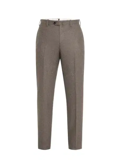 Cesare Attolini Men's Flat-Front Flannel Trousers | Thumbnail 1