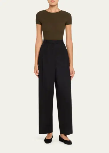 Giorgio Armani Ottoman Knit Fitted Short-Sleeve T-Shirt | Thumbnail 2