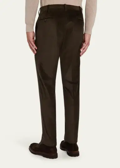 Cesare Attolini Men's Slim Corduroy Flat-Front Pants | Thumbnail 3
