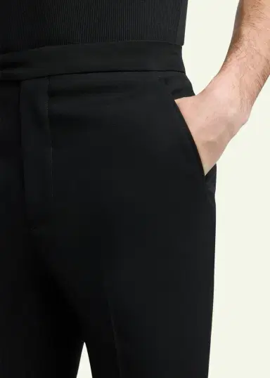 Alexander McQueen Men's Wool Slim Flare Flat-Front Trousers | Thumbnail 5