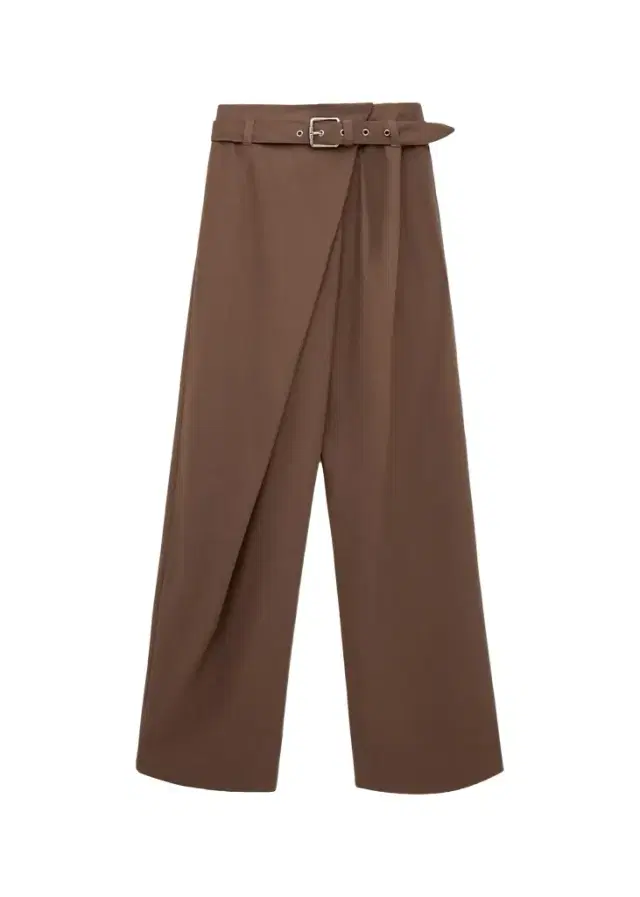 Belted Wide-Leg Wrap Trousers
