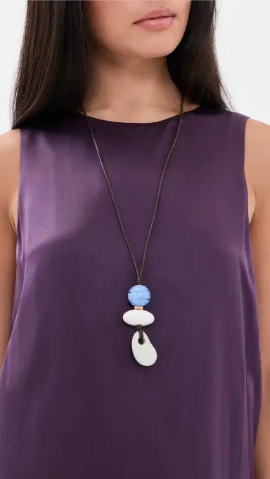 Lizzie Fortunato Museo Cord Ii Necklace In Sea | Thumbnail 3