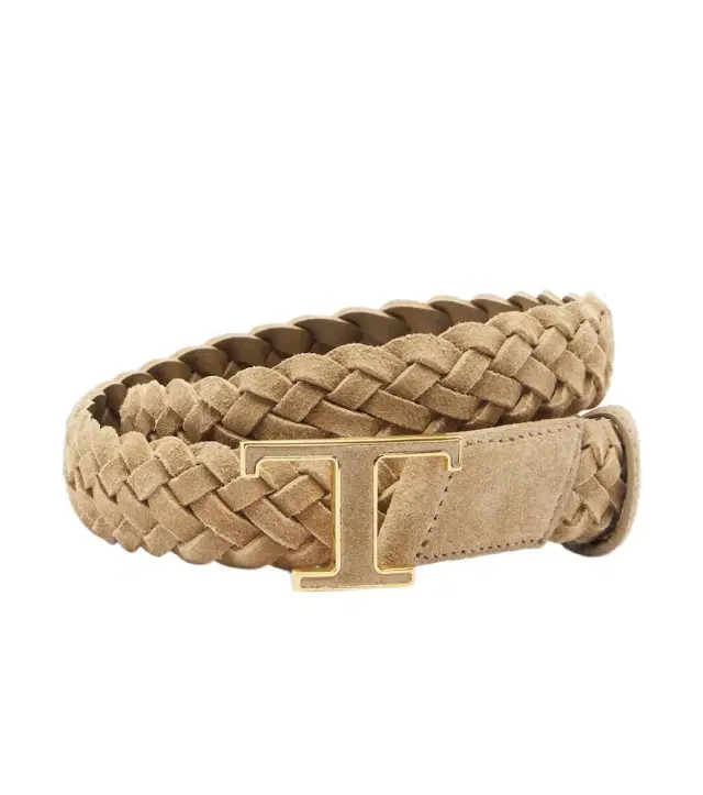 Tod's T Timeless braided suede belt
