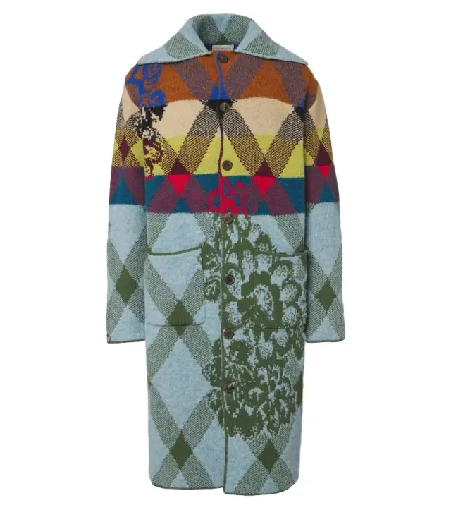 Dries Van Noten Patchwork wool and alpaca-blend long cardigan