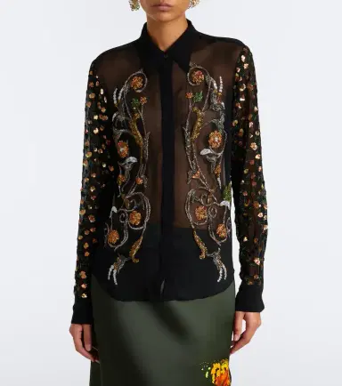 Dries Van Noten Embellished sheer blouse | Thumbnail 2