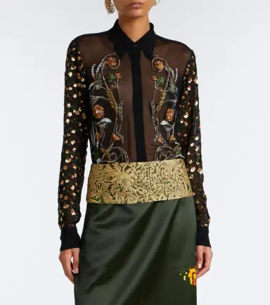 Dries Van Noten Embellished sheer blouse | Thumbnail 5