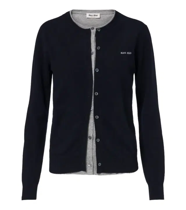 Logo layered cashmere cardigan