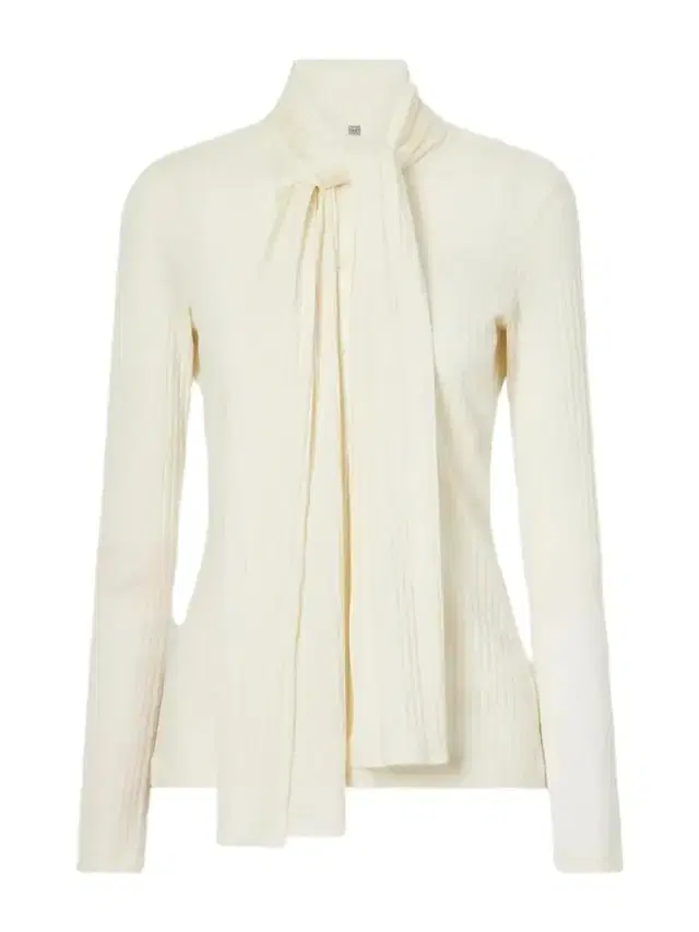 Scarf-detailed Ribbed Lyocell-blend Blouse