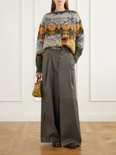 Dries Van Noten Checked Brushed Merino And Wool-blend Sweater | Thumbnail 2