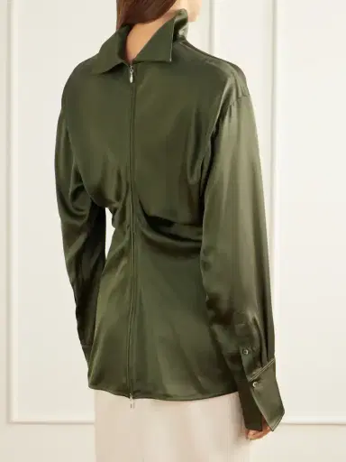 TOTEME Slouch Draped Satin Blouse | Thumbnail 3