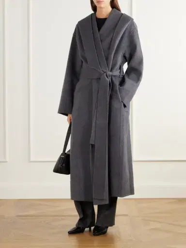 TOTEME Belted Hooded Wool Coat | Thumbnail 2