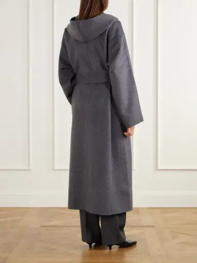 TOTEME Belted Hooded Wool Coat | Thumbnail 3