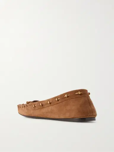 Khaite Milly embellished whipstitched suede loafers | Thumbnail 2