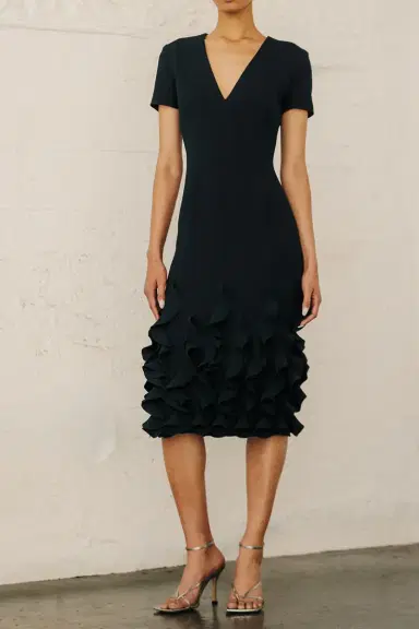 CATHERINE REGEHR Jackie Short Sleeve Embellished Midi Dress | Thumbnail 1