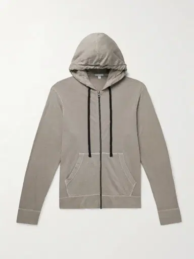 James Perse Garment-Dyed Cotton-Jersey Zip-Up Hoodie | Thumbnail 1