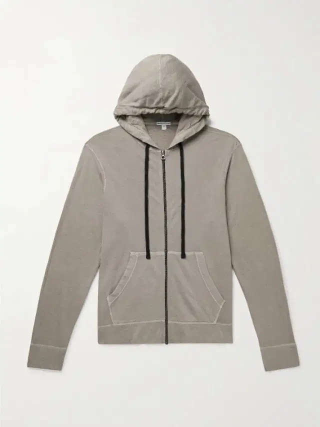 James Perse Garment-Dyed Cotton-Jersey Zip-Up Hoodie
