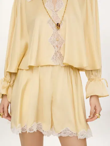 Chloé Fluid shorts in washed silk satin & lace | Thumbnail 3 Chloé Fluid shorts in washed silk satin & lace | Thumbnail 3